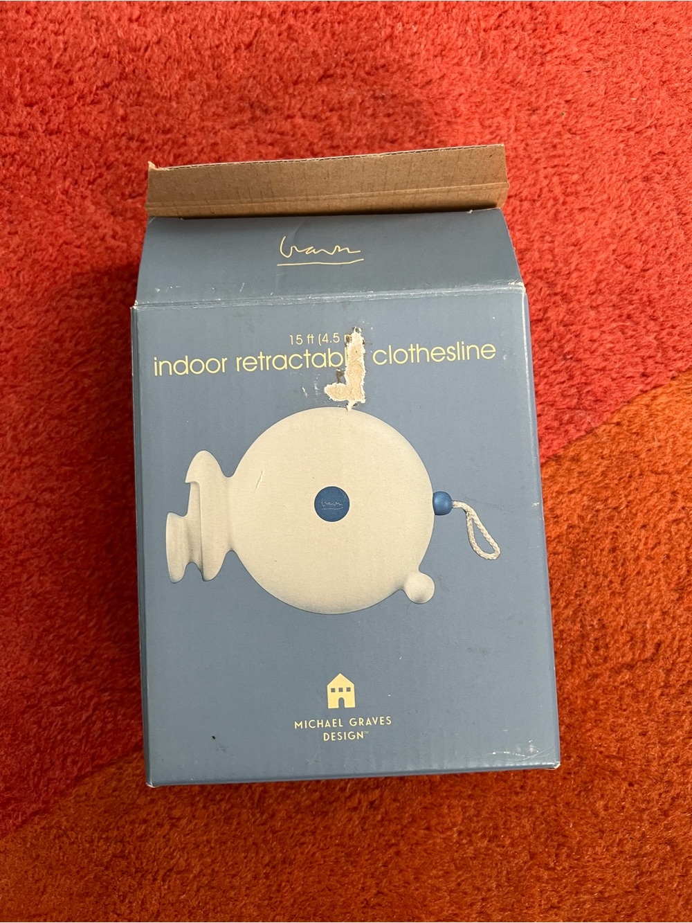 Michael Graves Indoor Retractable Clothesline - Blue and White